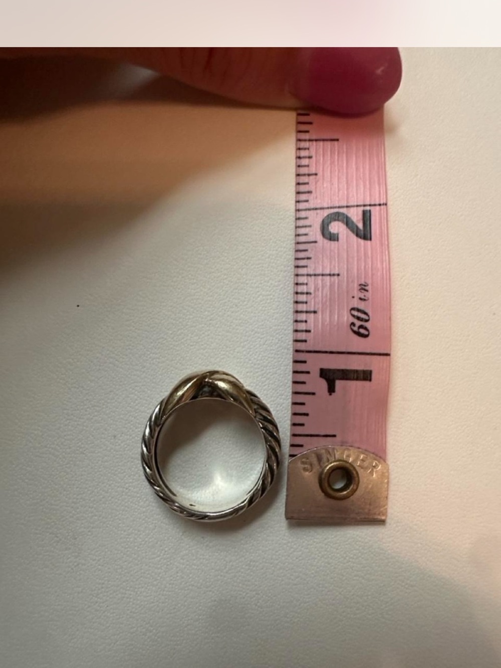 100% Authentic Rare David Yurman Two-Tone Twisted Cable Ring in Silver and Gold - Picture 13 of 16
